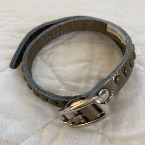 Tracey Tanner Double Wrap Golden Metallic Brass Studded Leather Bracelet